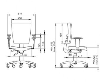 side image for Cadeira B-ONE Back System com Braços Reguláveis - Cor Preta - MARTIFLEX -  - 5