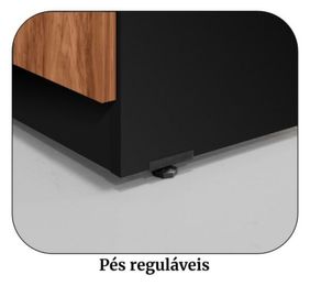 side image for Arquivo 04 Gavetas Pasta Suspensa – 1,28×0,46×0,45m – NOGAL SEVILHA/PRETO  - 3