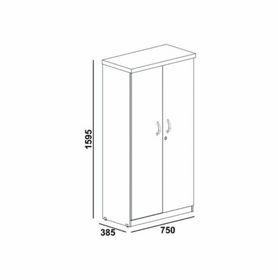 side image for Armário Alto Fechado com 02 Portas 1,59X0,80X0,42m – NEWCITY- CINZA/CINZA  - 1