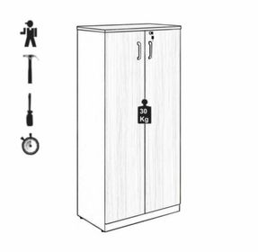 side image for Armário Alto Semi-Aberto – 1,61×0,80×0,45m – NOGAL/PRETO  - 2