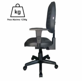 side image for Cadeira Diretorzinha Back System Costurado C/ Braços Reguláveis – Cor Preto – MARTIFLEX - 1
