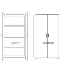 side image for Armário Alto Fechado com 02 Portas 1,59X0,80X0,42m – NEWCITY- CINZA/CINZA  - 2