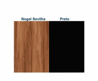 side image for Armário TORRE Aberta – NOGAL SEVILHA / PRETO  - 3