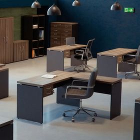 side image for Arquivo com 4 Gavetas Pe 40 Pandin Walnut e Preto 45 Cm - 1