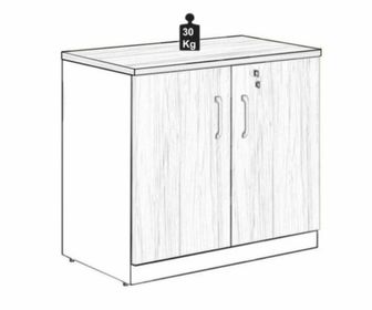 side image for Armário Baixo com 02 Portas – 0,80×0,74×045– NOGAL/PRETO - 3