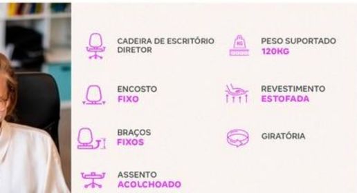 side image for Cadeira de Escritório Diretor Giratória - 1