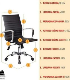 side image for Cadeira de Escritório Diretor Giratória Eames  Preta - 2