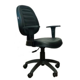 side image for Cadeira Executiva Base S/relax Giratória Martiflex  Couríssimo Preto - 1