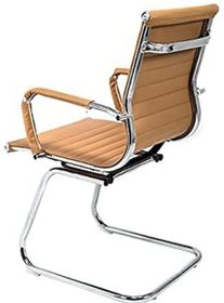 side image for Cadeira Executiva com Base Fixa Esteirinha Caramelo - 2