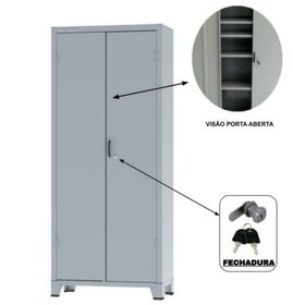 side image for Armário de Aço c/ 02 portas – PA 80 – 1,98×0,80×0,40m – CHAPA # 26 - 3