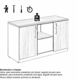 side image for Armário Baixo Credenza – 1,20×0,74X0,45m  NOGAL/PRETO  - 3