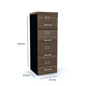 side image for Arquivo com 4 Gavetas Pe 40 Pandin Walnut e Preto 45 Cm - 2