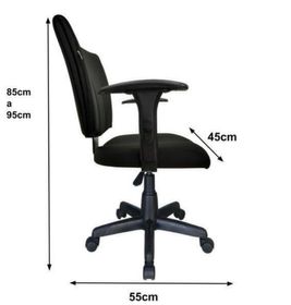 side image for Cadeira B-one Executiva Giratória base S/ relax Preta - 1
