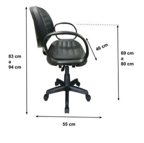 side image for Cadeira Executiva COSTURADA Giratória com Braço CORSA S/relax– MARTIFLEX – Cor Preta - 2