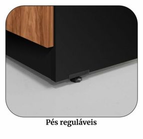 side image for Armário Baixo Credenza – 1,20×0,74X0,45m  NOGAL/PRETO  - 2