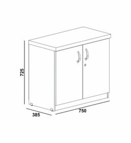 side image for Armário Baixo com 02 Portas – 0,80×0,42×0,75m – NEWCITY – CINZA/CINZA  - 1