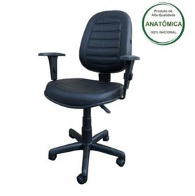 side image for Cadeira Executiva ALTA Costurada Giratória S/Relax c/ Braços Reguláveis – MARTIFLEX  - 2