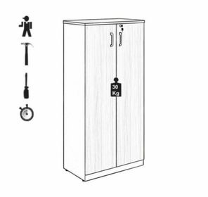 side image for Armário Alto Fechado com 02 Portas – 1,61×0,80×0,45m – NOGAL/PRETO - 3