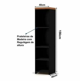 side image for Armário TORRE Aberta – NOGAL SEVILHA / PRETO  - 1