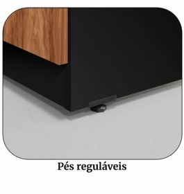 side image for Armário Alto Fechado com 02 Portas – 1,61×0,80×0,45m – NOGAL/PRETO - 2