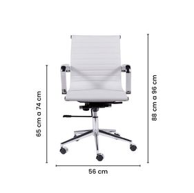 side image for Cadeira Escritório Esteirinha Charles Eames Giratória Branca - 4