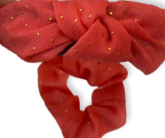 side image for Diadema + scrunchie coral - 1