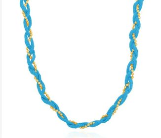 side image for Colar Macramé Caribe Azul - 1