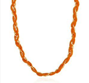 side image for Colar Macramé Caribe Laranja - 1
