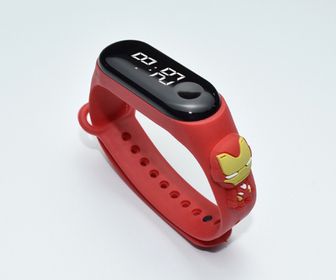 side image for Relógio Pulseira De Led Infantil Com Desenho Super-Homem À Prova D 'Água - 1