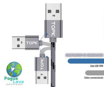 side image for Cabo USB TOPK - Tipo C - 1