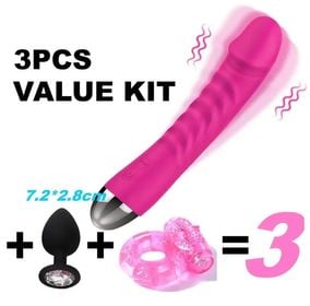 3 pcs Vibrators for Women Dildo Vibrator Anal Toys Vagina Clitoris Stimulator Female Insert Masturbation Adult Sex Toy for Woman