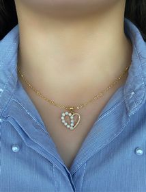 side image for Collar corazón perlado - 1