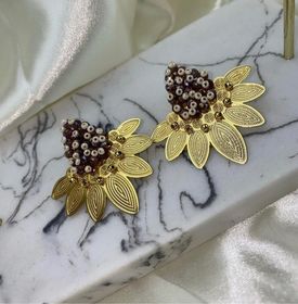 side image for Aretes filigrama vinotinto - 1