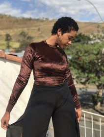 side image for Blusa manga longa veludo molhado - 2