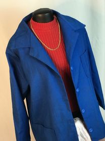 side image for Blazer alongado azul royal - 3
