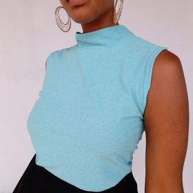 side image for Blusa goludinha felpuda azul céu - 3