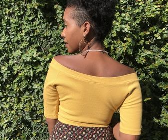 side image for Top cropped amarelo queimado  - 1