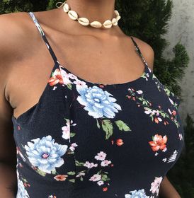 side image for Vestido fluído azul floral - 3