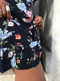 side image for Vestido fluído azul floral - 1