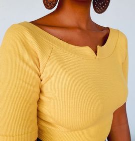 side image for Top cropped amarelo queimado  - 2