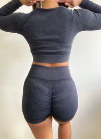 side image for Set ML & short push up washed black  - 1