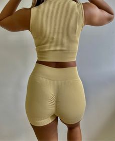 side image for Set top & short push up crema  - 1