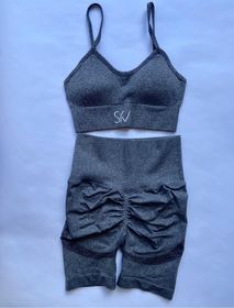 side image for Set bra & biker gris push up - 1
