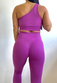 side image for Set top & legging push up morado - 1