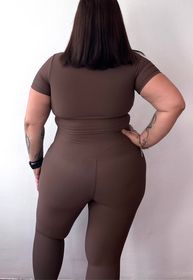 side image for Set top y legging marrón  - 1