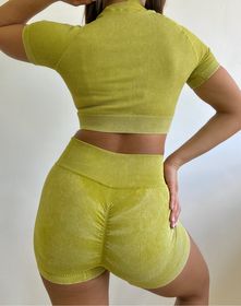 side image for Set camisa & short verde claro push up  - 1