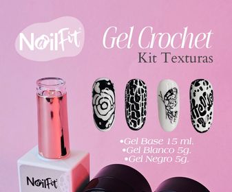 side image for Kit Gel Crochet (Base 15ml, gel negro 5g y gel blanco 5g) - 1
