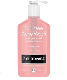 Neutrogena Oil-Free Pink Grapefruit Acne Wash Liquid Facial Cleanser, Salicylic Acid Cleanser, 9.1 FL 