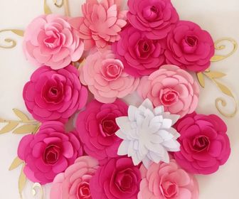 side image for Topper Letra con 15 flores de papel  - 2