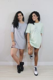 side image for T-shirt dress Cinza - 4